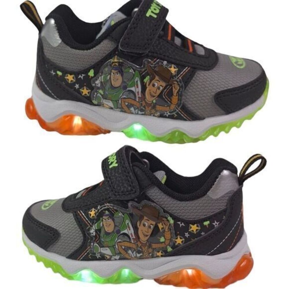 Disney Pixar Toy Story Boy's Shoes with Light Size 7 Color Grey/Black (15cm) New